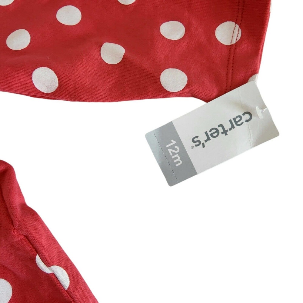 Carter's size 12M 12 Months Pink Polka Dot Long Sleeve Peplum Spring Jacket - Picture 8 of 11